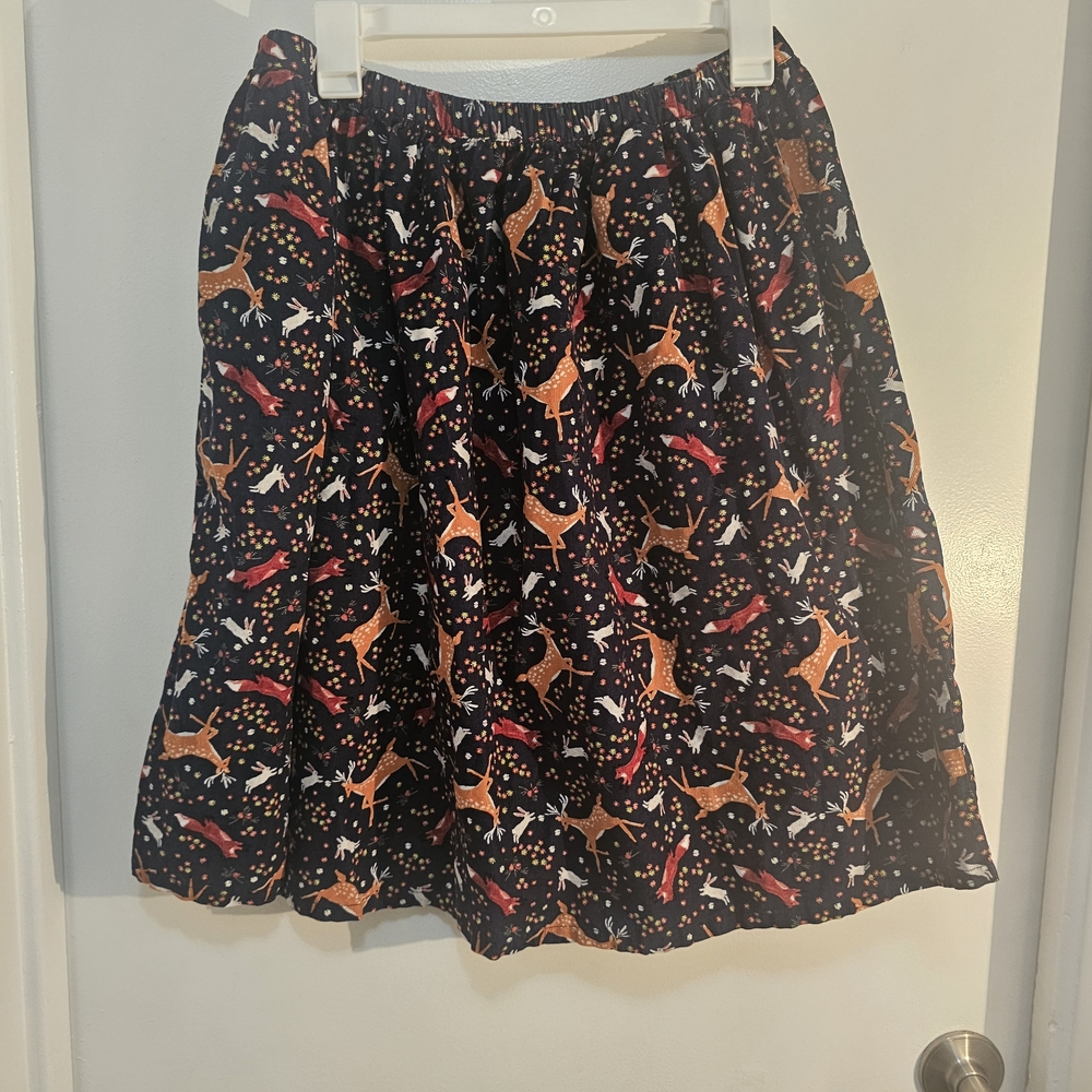 Lands' End A-Line Skirt with Animal Print in Black and Orange